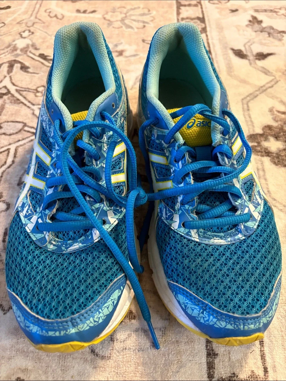ASICS Gel Women's Running Shoes Teal Blue with Yellow Accent